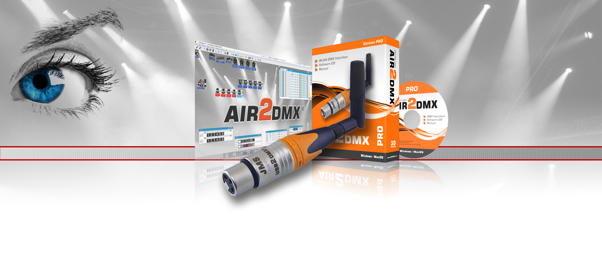 AIR2DMX PRO WLAN ArtNet Interface mit Antenne