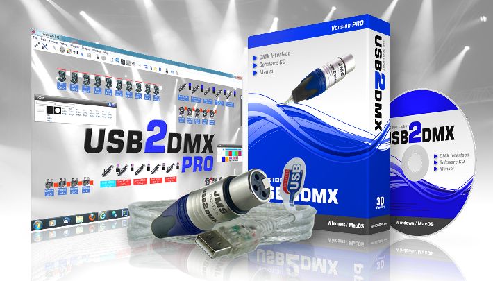 USB2DMX OPTO Paket mit Interface, Software-CD und Anleitung